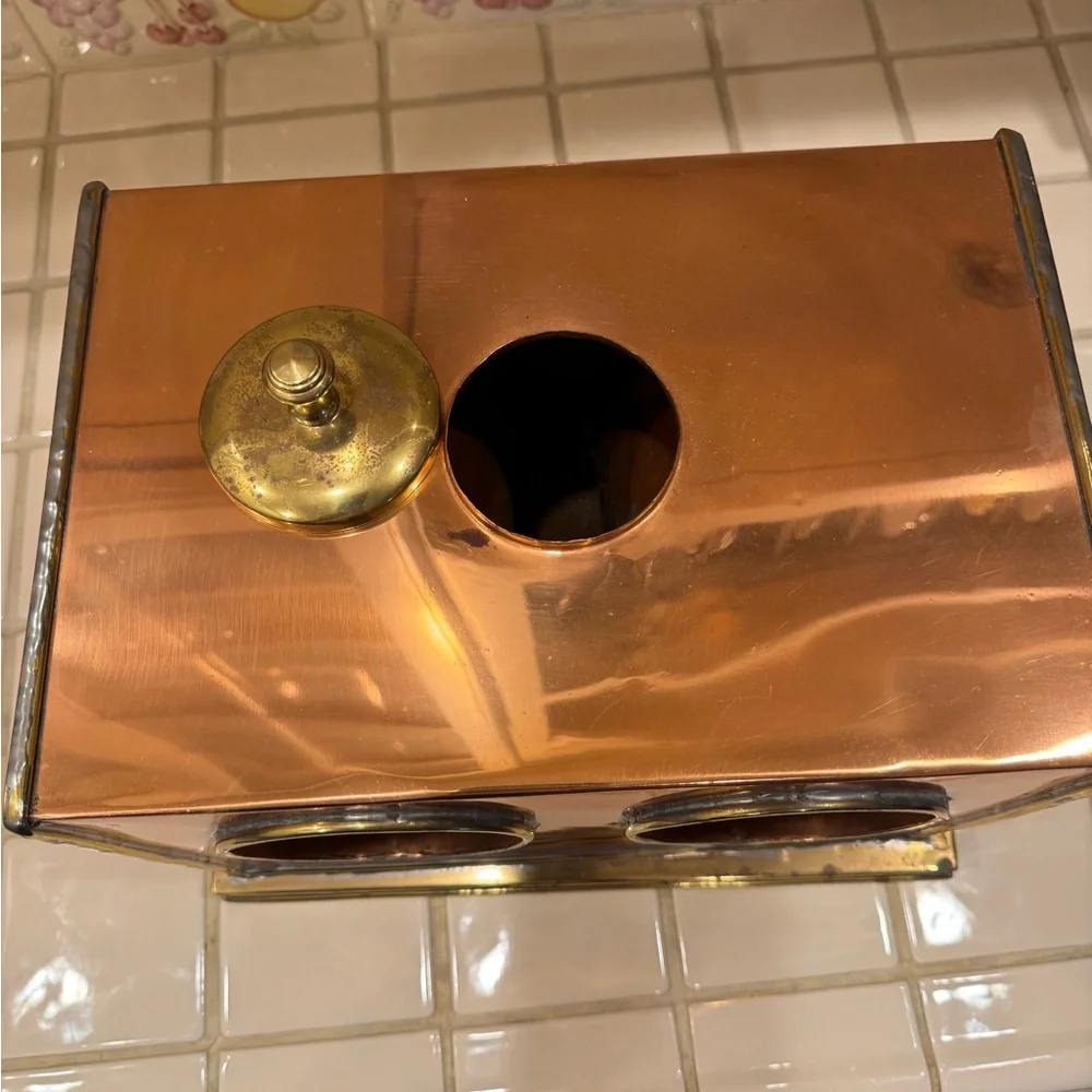 Vintage Copper And Brass Wine Chiller 2 Bottle Handmade One of a Kind!